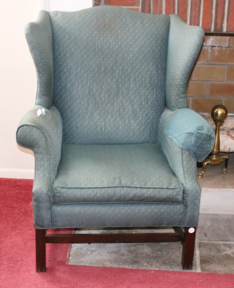 Two Upholstered Wing-back Chairs - 5