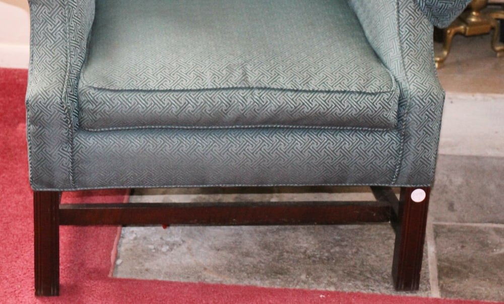 Two Upholstered Wing-back Chairs - 7