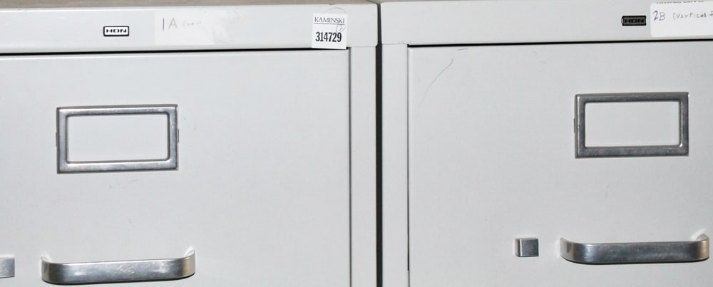 Laminate Table, Five-Drawer Files - 4