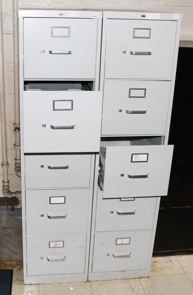 Laminate Table, Five-Drawer Files - 5