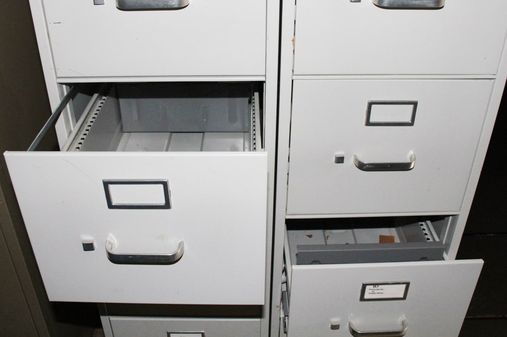 Laminate Table, Five-Drawer Files - 6