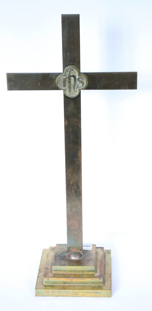 Brass Cross on Stand - 4