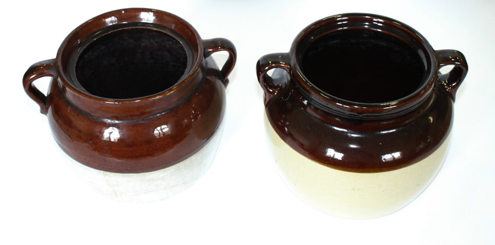 Old Bean Pots, Crocks - 4