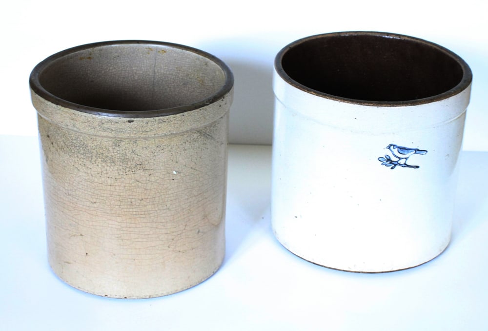 Old Bean Pots, Crocks - 7