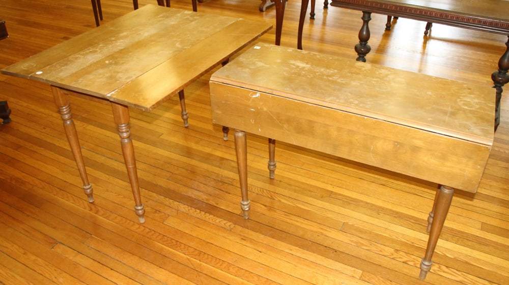 Two Rock Maple Drop-leaf Tables - 5