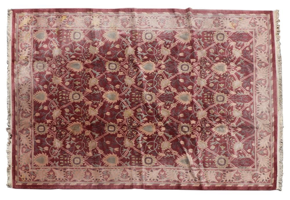 Indo Arts & Crafts Rug: Indo Arts & Crafts rug, 11' 6" x 8' 9". Good condition. PLEASE NOTE: This lot is not from the Second Congregational Church of Beverly.