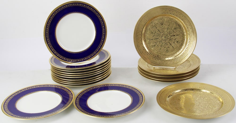 Two Sets of Dinner Plates, Mintons, Limoges (1 of 11)