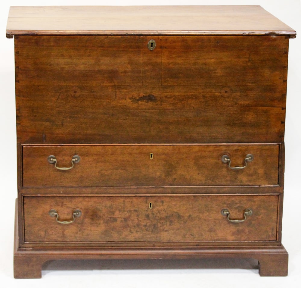 19thC Wooden Mule Chest / Blanket Chest (1 of 7)