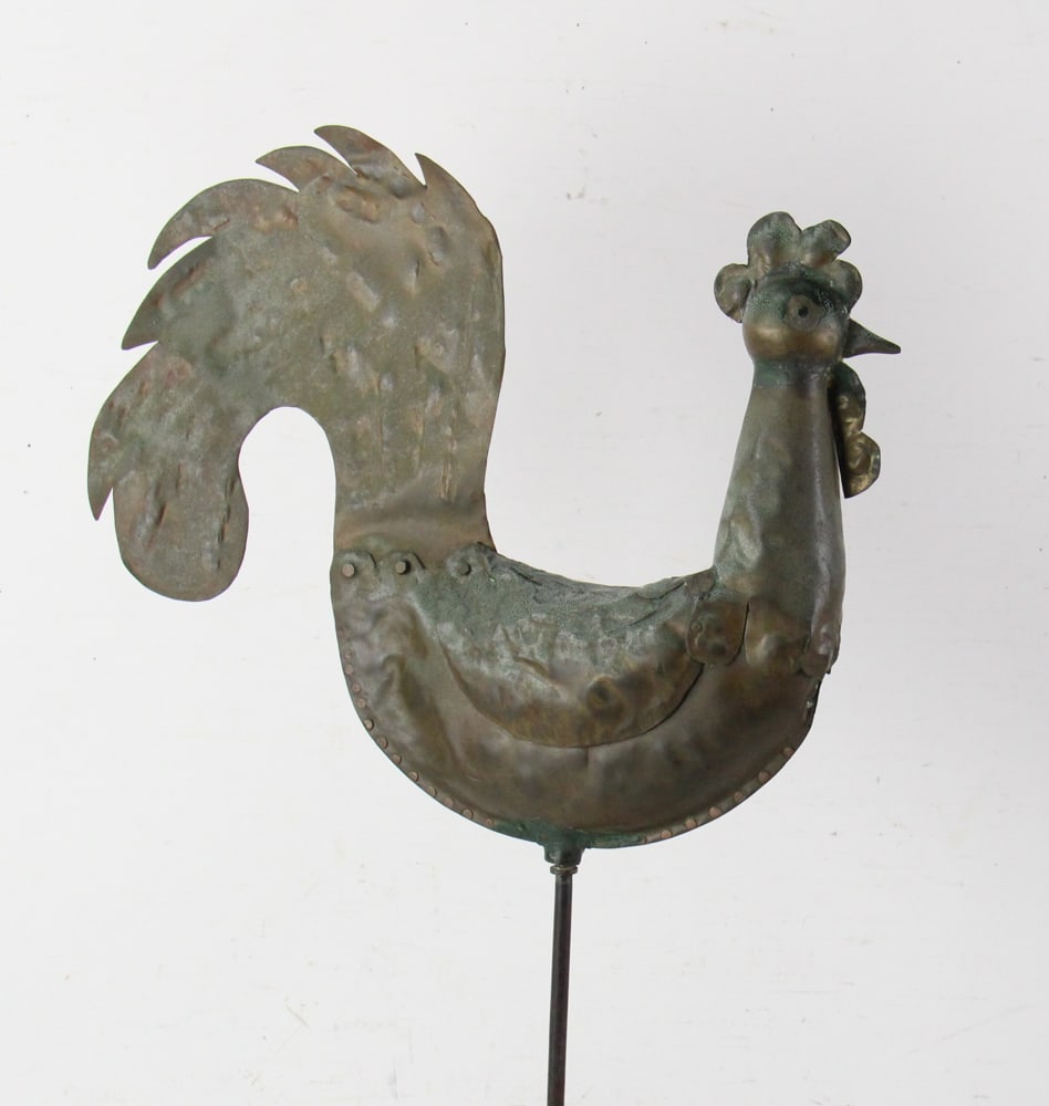 Antique Copper Rooster Weathervane - 2