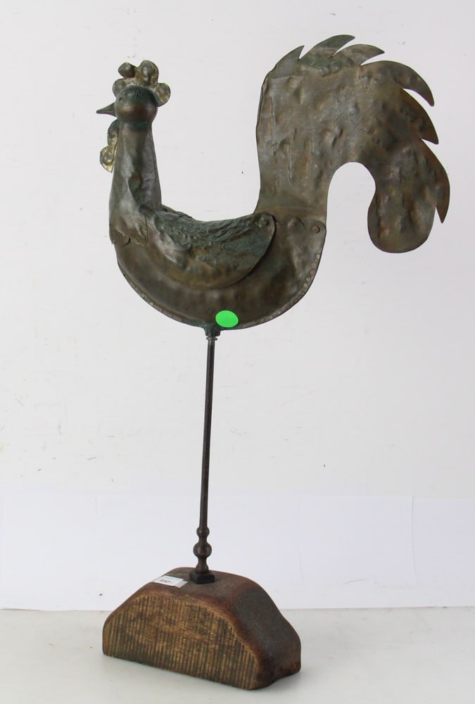 Antique Copper Rooster Weathervane - 4