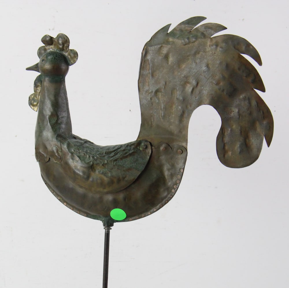 Antique Copper Rooster Weathervane - 5