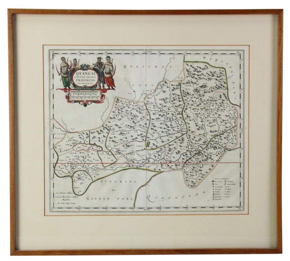 J. Blaeu 1655 Map of Guangxi Province, China (1 of 8)