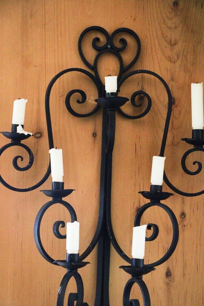 Wrought Iron Wall Candelabrum - 2