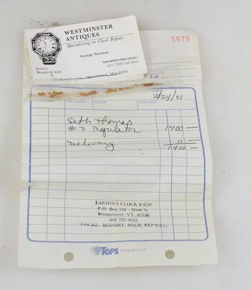 Early 20thC Seth Thomas #2 Regulator Clock - 7