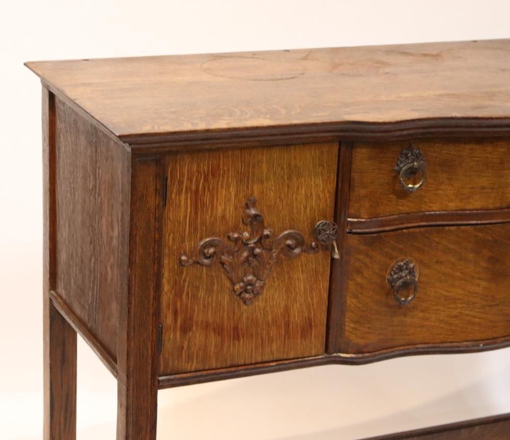 Antique Carved Oak Server - 3
