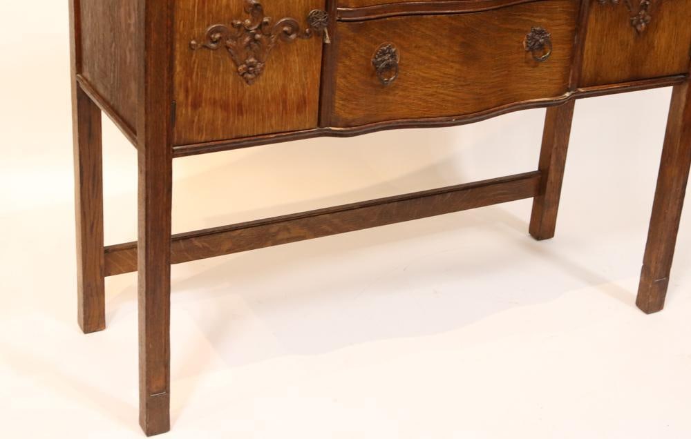 Antique Carved Oak Server - 4