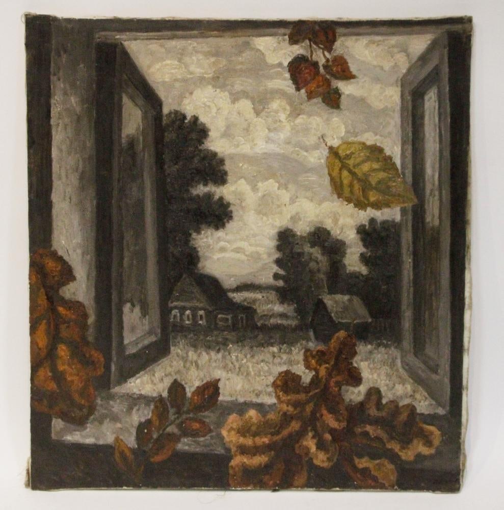 Igor Orlov, Evening View, Oil on Canvas: Igor Orlov, "Evening View", oil on canvas, dated 1988, 43" x 47". Provenance: West Newton, Massachusetts collection. PLEASE NOTE: This lot is not from the Second Congregational Church of Beverly.