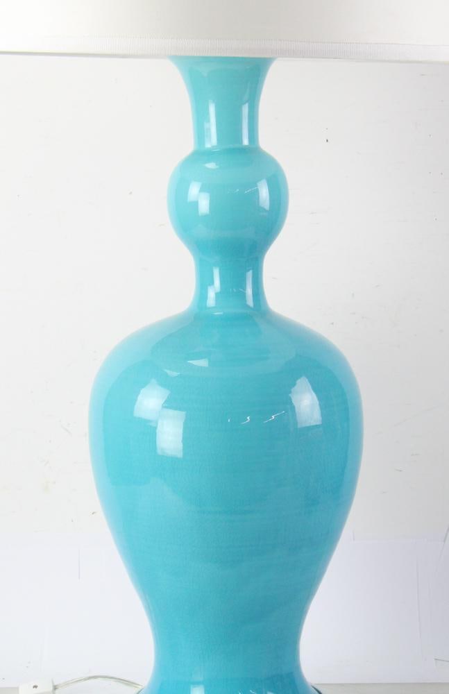 Turquoise Lamp, Metal End Table - 3