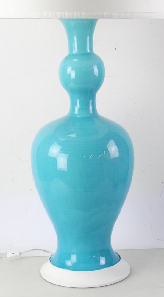 Turquoise Lamp, Metal End Table - 4