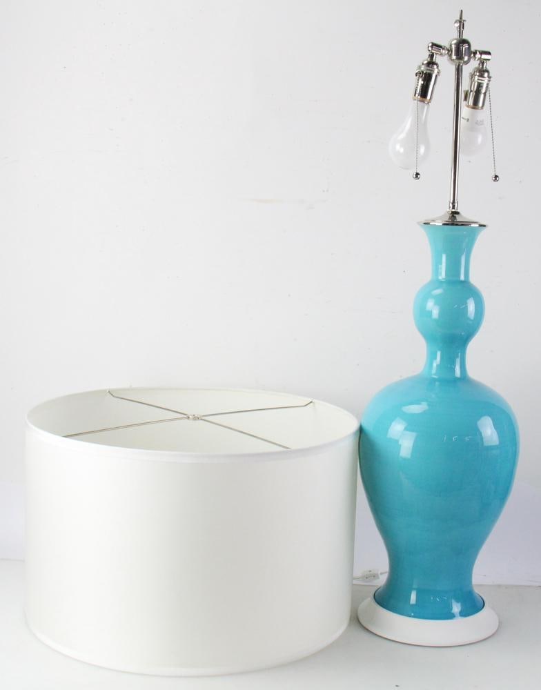Turquoise Lamp, Metal End Table - 5