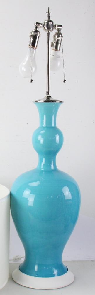 Turquoise Lamp, Metal End Table - 7