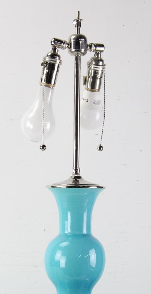 Turquoise Lamp, Metal End Table - 8