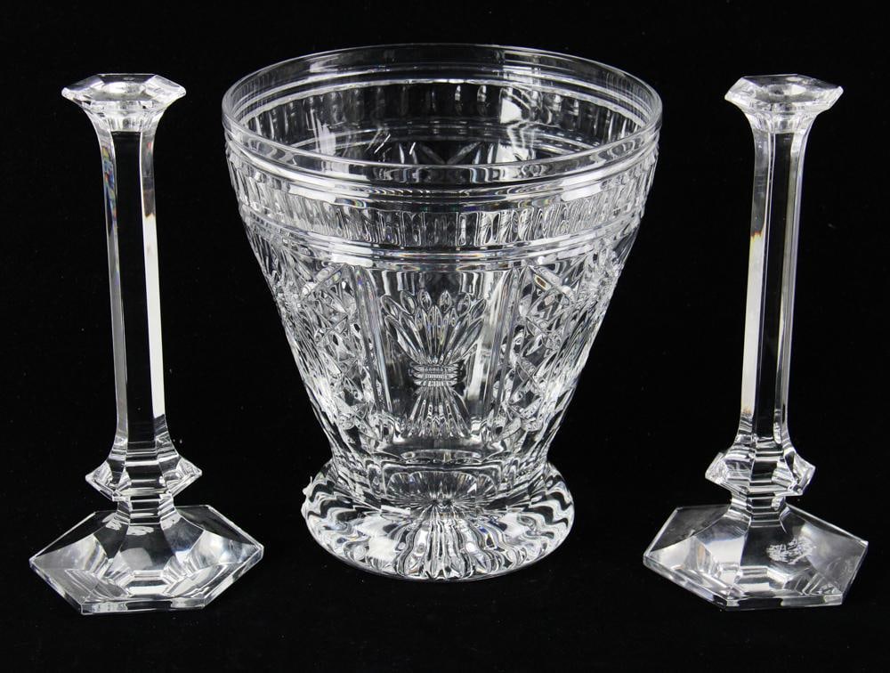 Waterford Crystal Ice Bucket, Val St. Lambert Candlesticks (1 of 11)