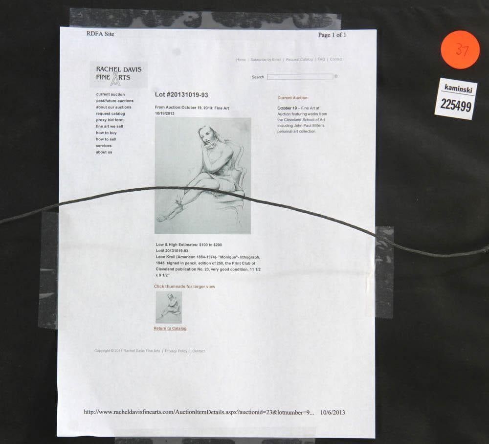 Leon Kroll, Monique, Lithograph - 7