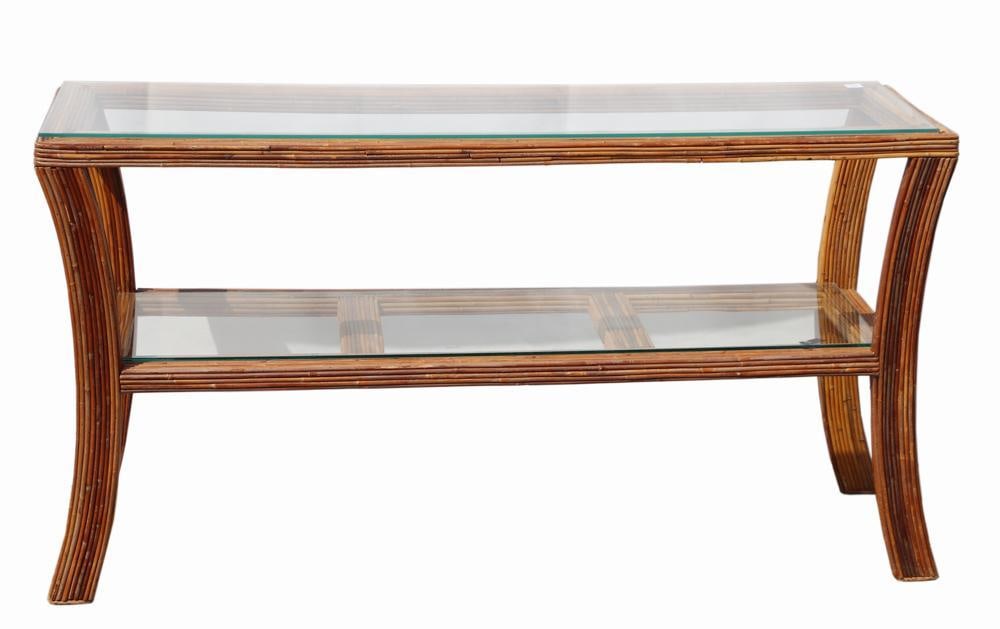 Bamboo Foyer Table with Glass Top (1 of 8)