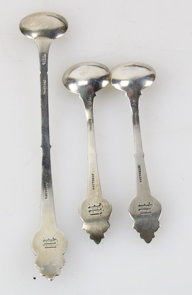 Antique Sterling Spoons, "Medallion" Pattern - 7