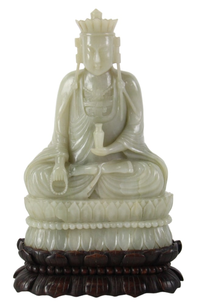 Qing Dynasty Jade Seated Guanyin Figure (1 of 6)