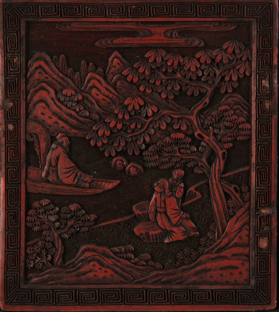 Two Framed Cinnabar Panels - 5