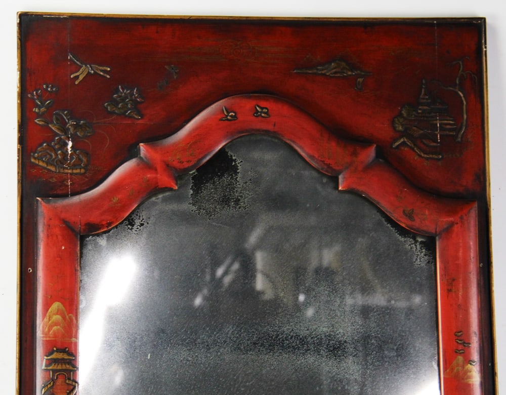 Mirror with Red Lacquered Frame - 2