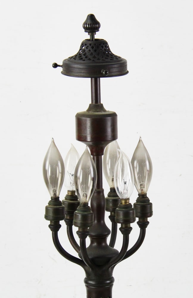 Tiffany Studios Signed Pineapple Lamp Base with Shade - 3