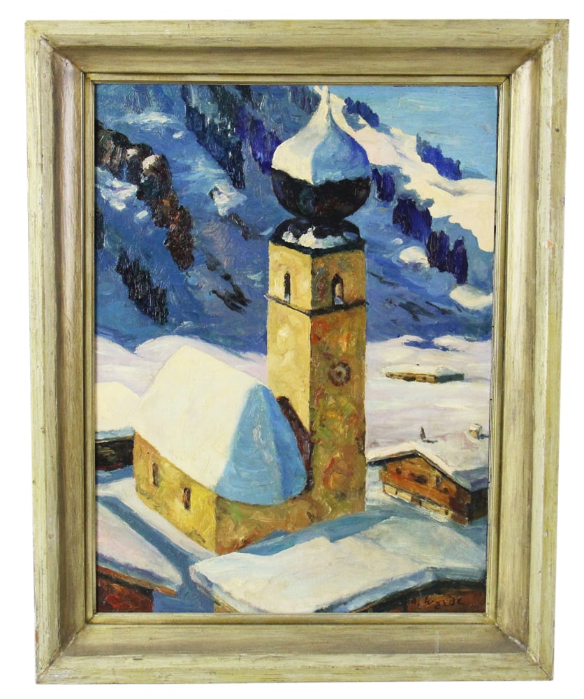 After Alfons Walde, Aurach Near Kitzbuhel, Oil on Board (1 of 5)