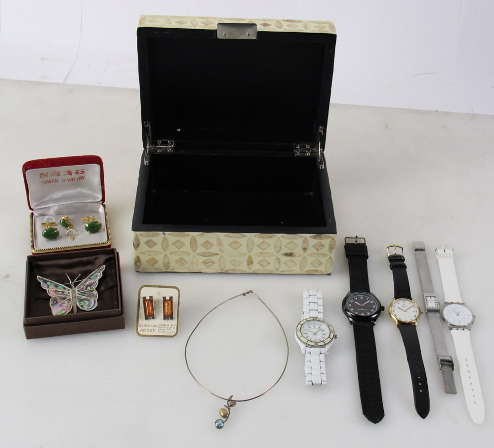 Butterfly Pin, Cufflinks, Necklace, Ladies' Watches (1 of 15)