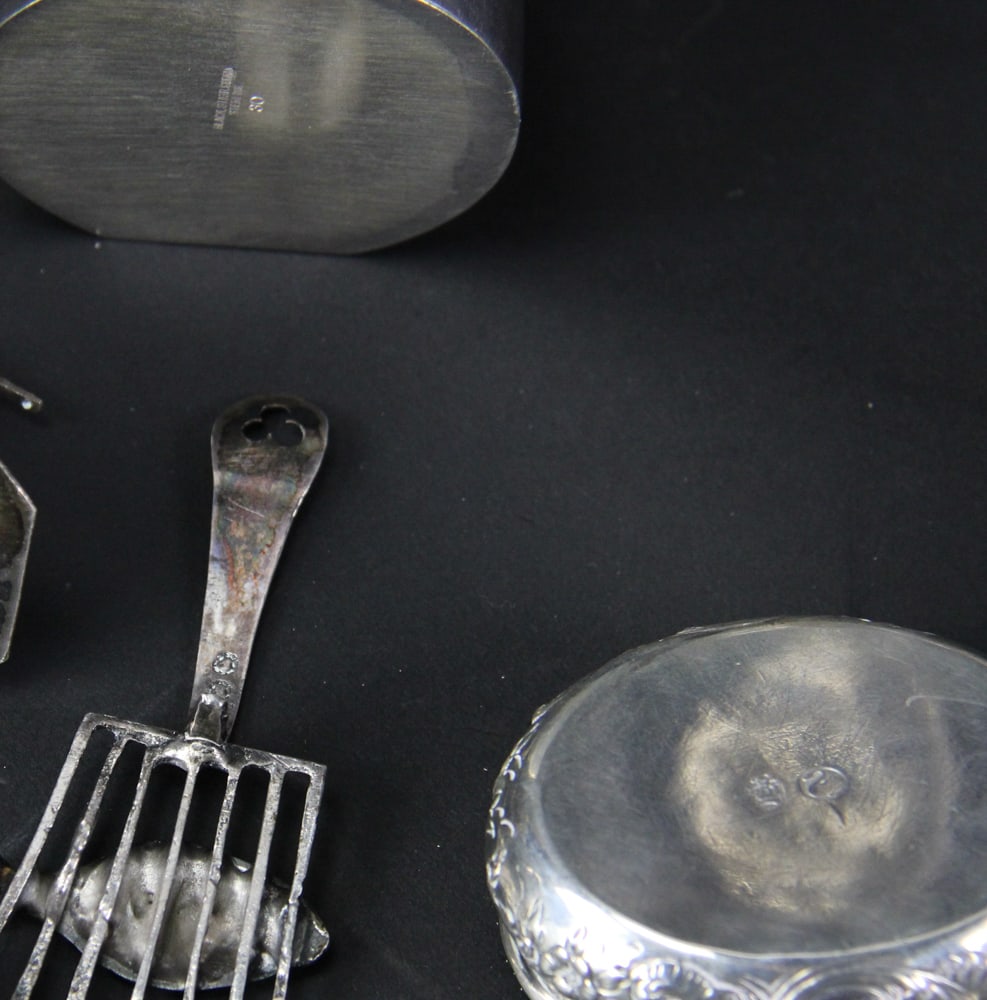 Silver Objets de Vertu, Decanter, Tea Caddy, etc. - 11