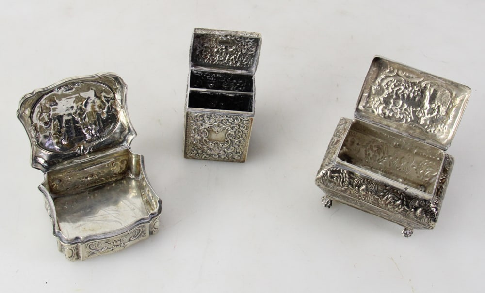 Three Repousse Silver Boxes - 7