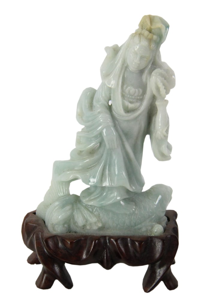 Chinese Jade Guanyin Standing on Fish (1 of 6)