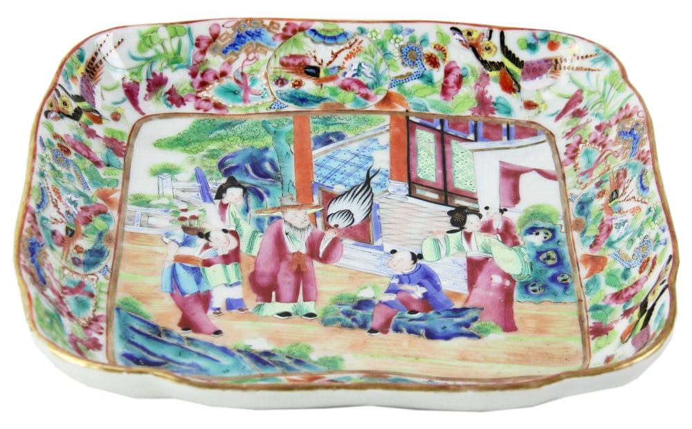 Antique Chinese Export Rose Mandarin Serving Dish (1 of 4)