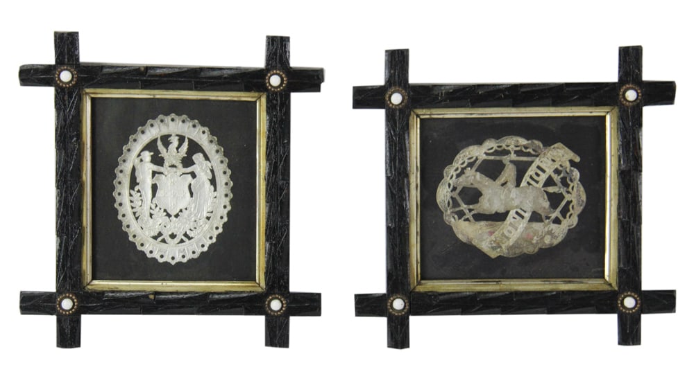 Victorian Dresden Silver Foil Die Cut Shields (1 of 8)