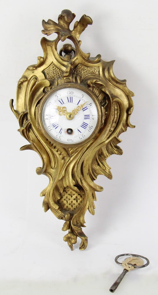 French Bronze Wall Clock Marked H&F, Paris (1 of 11)