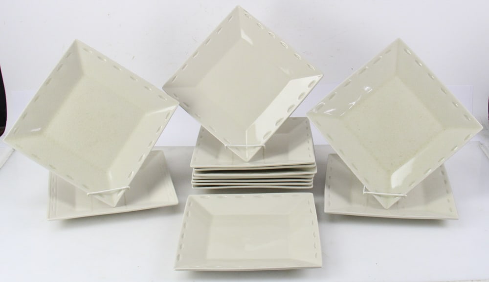 Japanese Light Celadon Plates: Japanese light celadon plates, 11" x 11", (13) total. Good condition. Provenance: Palm Beach, Florida estate.