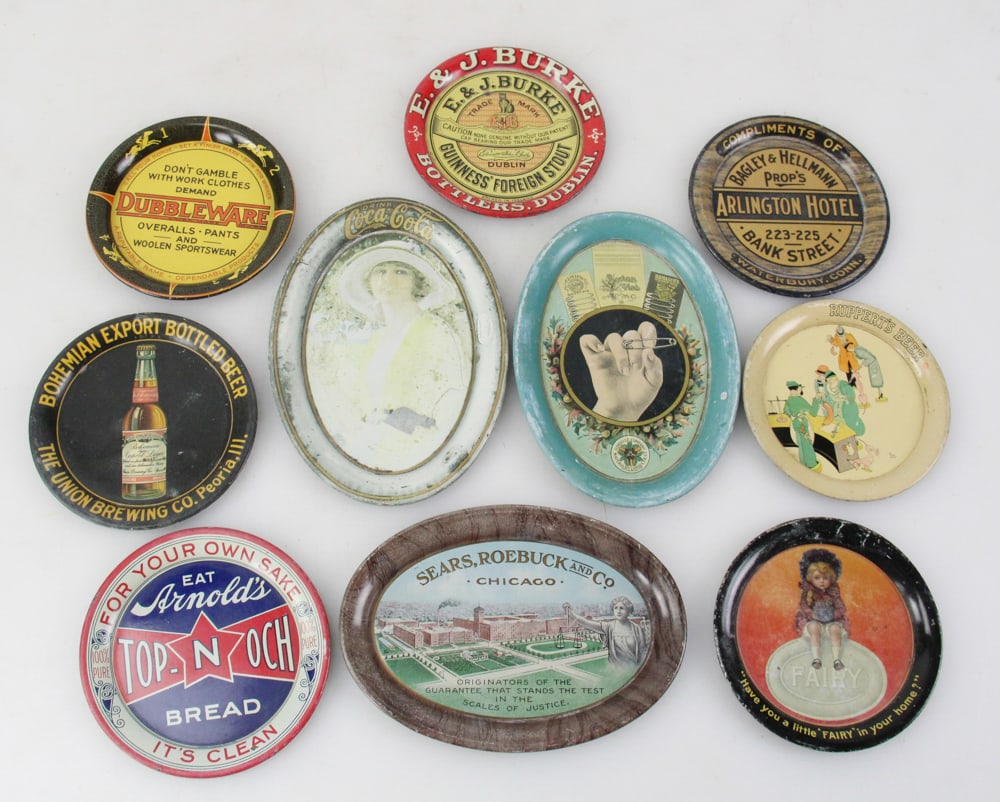 Collection of Late 1900s Advertising Tip Trays (1 of 8)