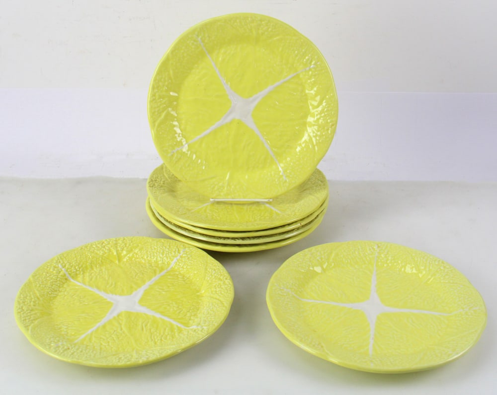 Vintage Secla Portugal Majolica Cabbage Leaf Dinner Plates (1 of 7)