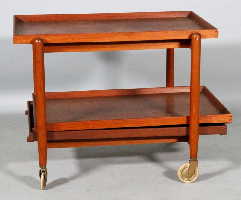 Scandinavian Tea Cart: Scandinavian tea cart, 25"h.