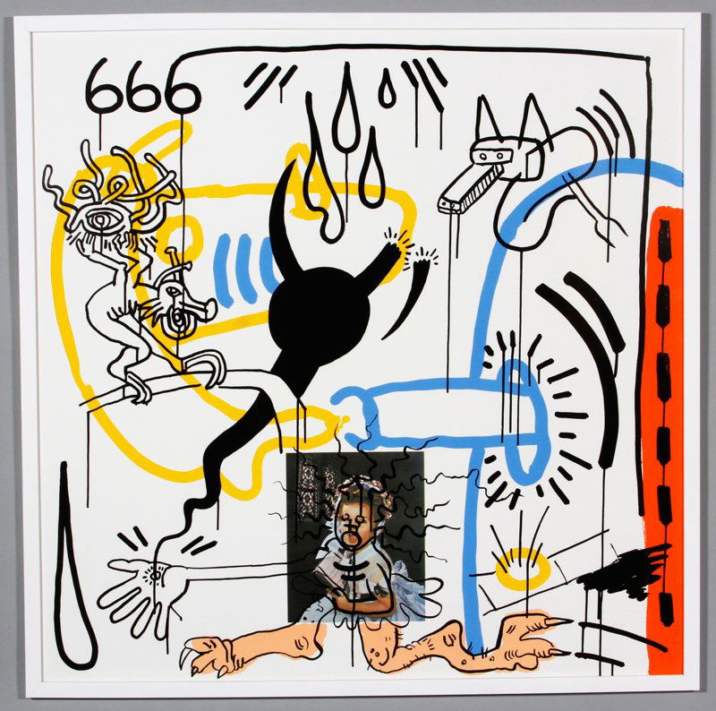 Haring, "Apocalypse VIII," Silkscreen: Keith Haring, "Apocalypse VIII," silkscreen, 1988, hand signed and numbered of 90, 38" x 38".