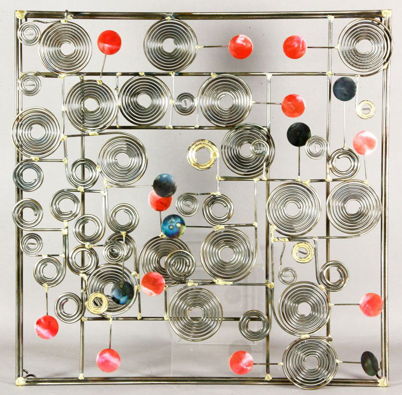 Jere, Large Modern Wire Sculpture: Curtis Jere, large modern wire sculpture, signed and dated 2004, 24 1/2"x 24 1/2" x 3 1/2".