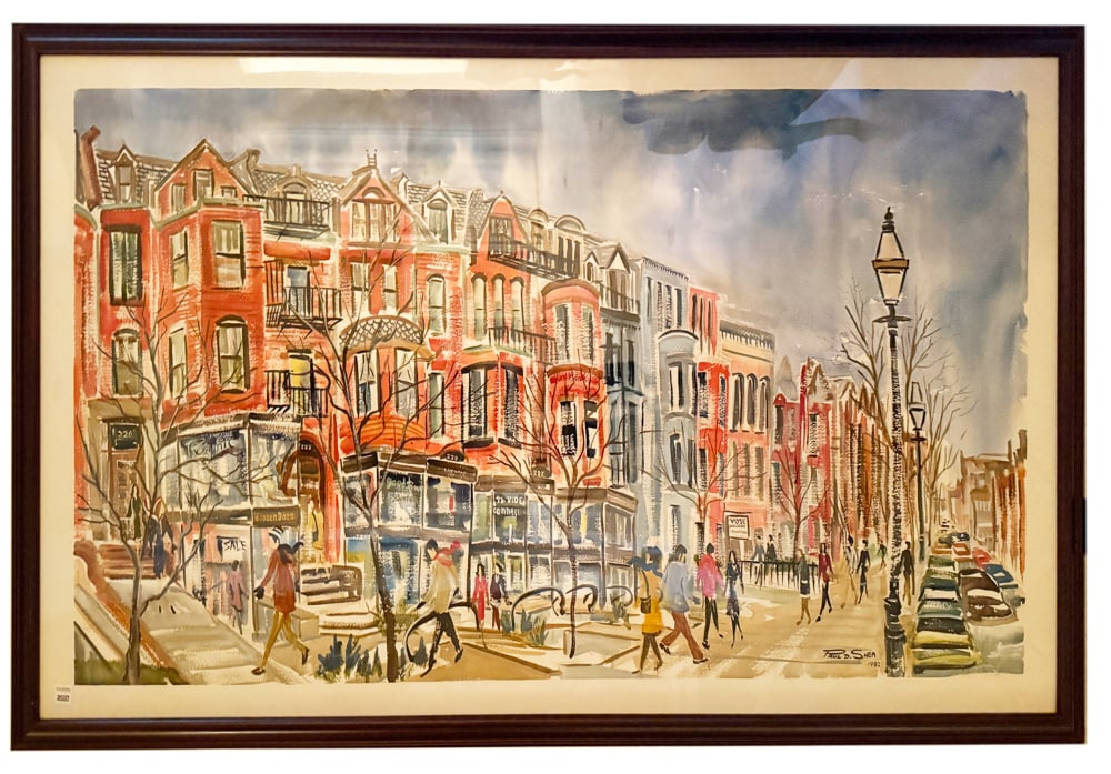 Paul Shea, View of Newbury St., Boston, Watercolor (1 of 4)