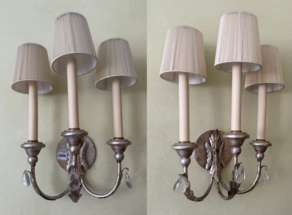 Pair of Italian Silver Leaf Wall Sconces (1 of 2)